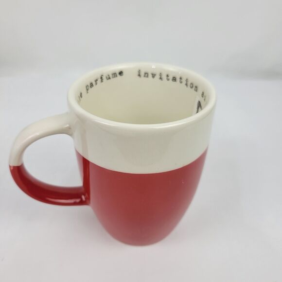 Maisons du Monde Tea Mug Cup & Bowl Set Red & Tan Invitation to Travel NWT - Picture 8 of 10